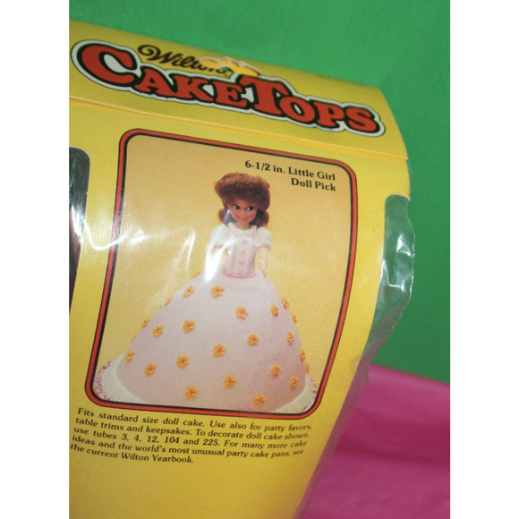 Wilton Vintage Little Girl Doll Pick Cake Topper Decoration In Package 6.5" 2113 - Picture 2 of 3